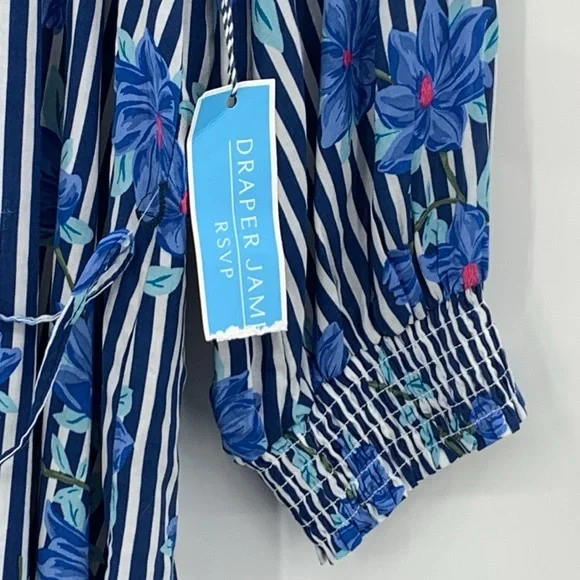 NWT Draper James RSVP V-Neck Smocked Sleeve Dress Women’s Size Medium - Picture 4 of 6